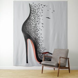 Tapiz Arte de Pared de Pájaros de Tacones Altos – Zapato