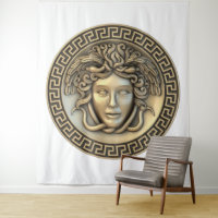 Arte de pared dorado Medusa