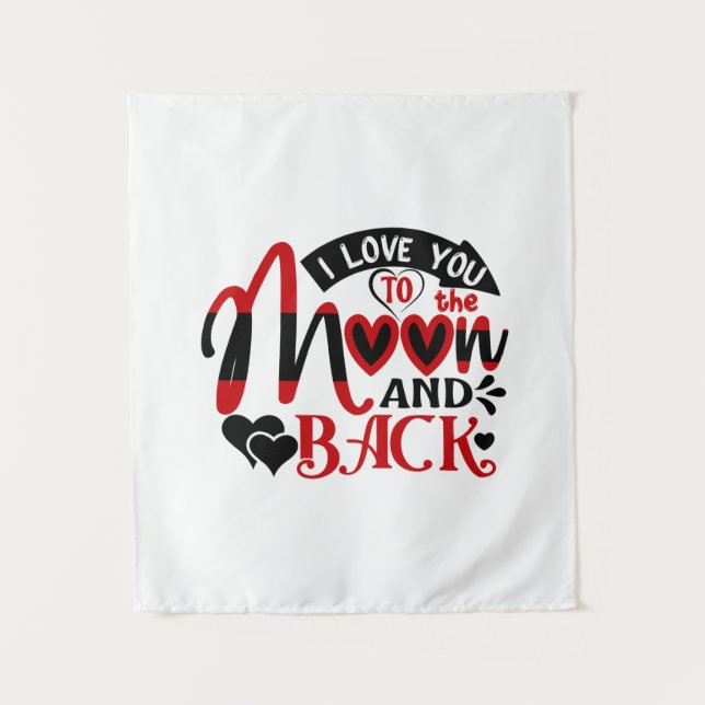 Tapiz Arte de Pareja Te Amo Hasta La Luna (Anverso)