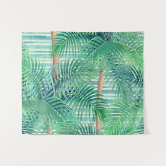 Tapiz Arte de patrón de hojas de palma tropical