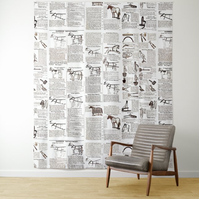 Tapiz Arte de periódicos de publicidad de antigüedades d (In situ)