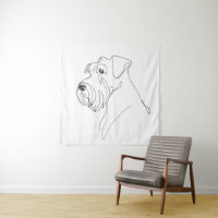 Arte de perro Schnauzer minimalista pintado a mano