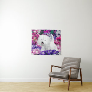 Tapiz Arte de perros pintando el territorio blanco de We