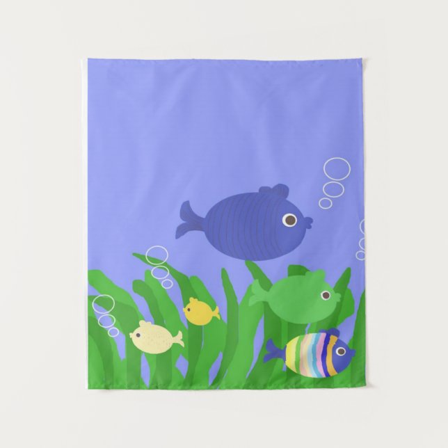 Tapiz arte de pintar peces hermosos (Anverso)