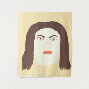 Tapiz arte de pintura abstracta de cara chica