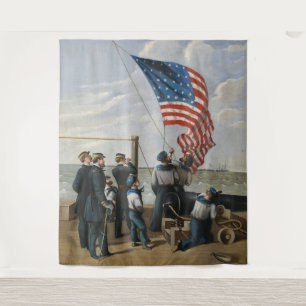 Tapiz Arte de pintura de la Marina Militar Vintage de Ba