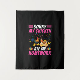 Tapiz Arte de pollo Mi pollo comió mi hogar