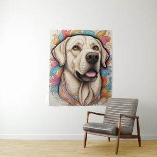 Tapiz Arte de recuperación de fantasía de labrador detal