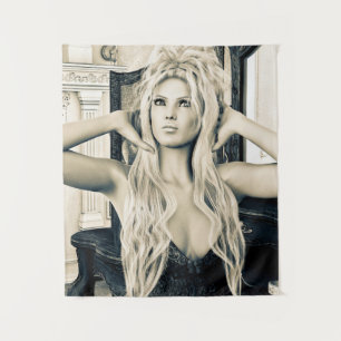 Tapiz Arte de retrato de glamour victoriano vintage
