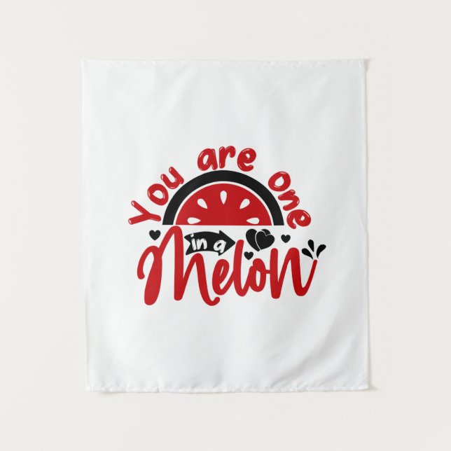 Tapiz Arte de San Valentín Eres Único en una Sandía (Anverso)