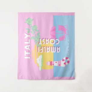 Tapiz Arte de viaje por Italia, Costa de Amalfi, Preppy,