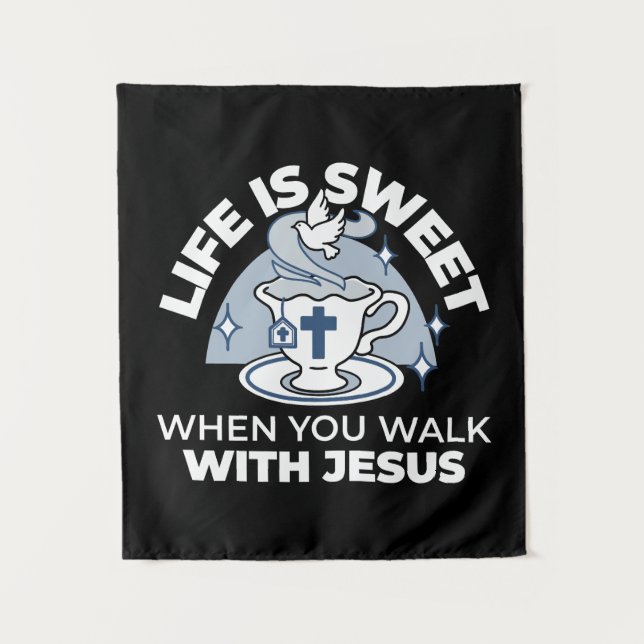 Tapiz Arte de vida fiel - Equipo con cruz y paloma (Anverso)