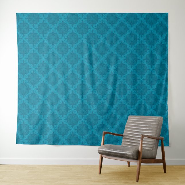 Tapiz Arte deco geométrico azul (In situ (horizontal))