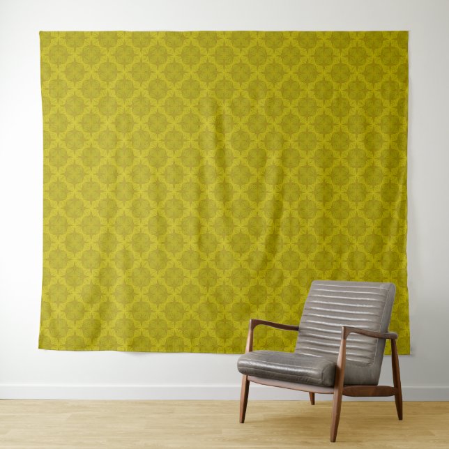 Tapiz Arte deco oliva verde geométrico (In situ (horizontal))