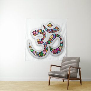 Tapiz Arte del símbolo floral Namaste
