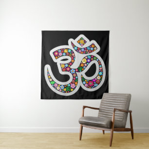 Tapiz Arte del símbolo floral Namaste