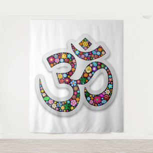 Tapiz Arte del símbolo floral Namaste