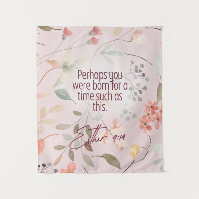 Tapiz Arte del versículo bíblico cristiano Ester 4:14 (Anverso)