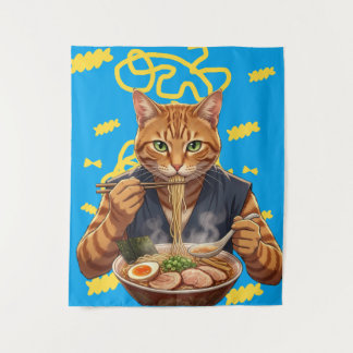 Tapiz Arte Estético de Gato Ramen Anime – Arte Pop Japon