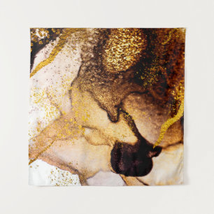 Tapiz ARTE exótico. Giro dorado, diseño artístico. Pinto