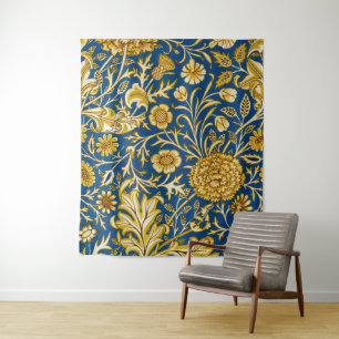 Tapiz Arte Floral Azul Cherwell Vintage de William Morri