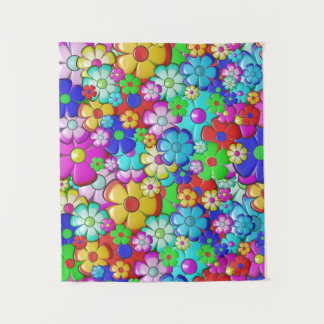 Tapiz Arte floral retro hippy