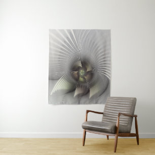 Tapiz Arte fractal de forma 3D abstracta moderna