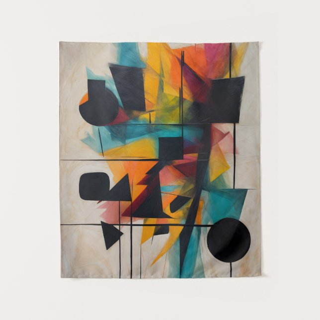 Tapiz Arte geométrico abstracto dinámico (Anverso)