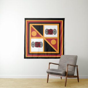 Tapiz Arte geométrico africano moderno abstracto