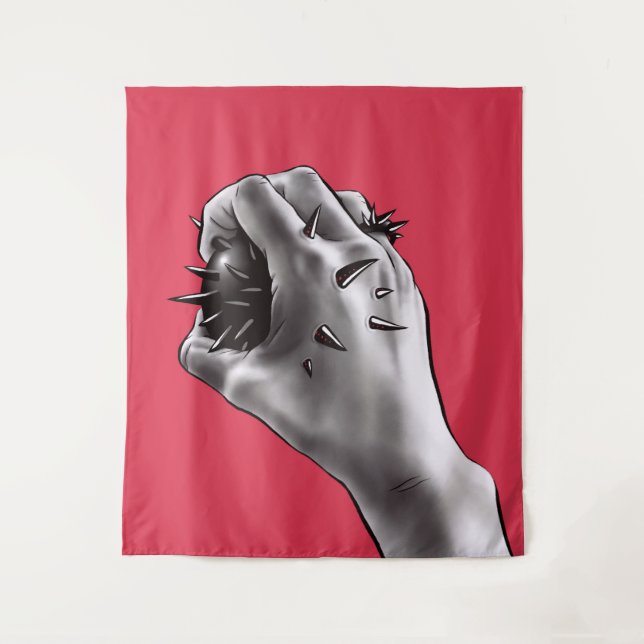 Tapiz Arte gótico del horror - mano apuñalada (Anverso)