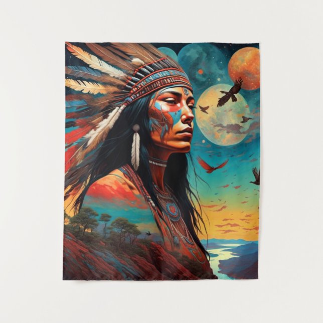 Tapiz Arte indígena tribal (Anverso)