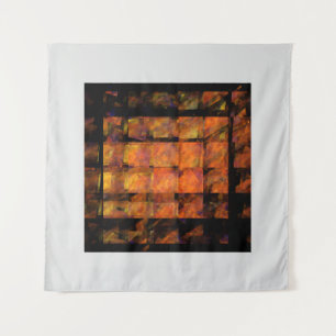 Tapiz Arte Moderno de Fuego Geométrico Abstracto de Pare