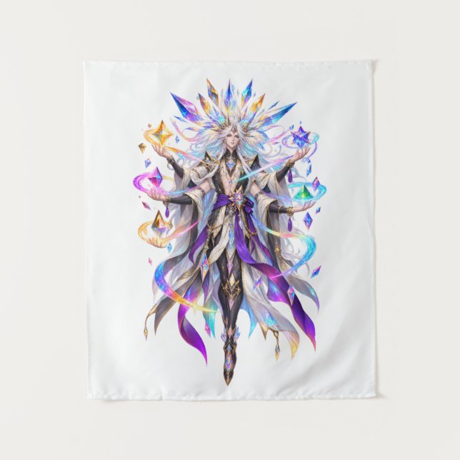 Tapiz Arte mural de diosa del prisma celestial de fantas (Anverso)