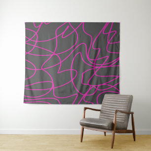 Tapiz Arte Neon Pink and Gray Line