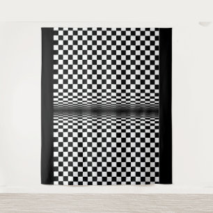Tapiz arte óptico contraste negro blanco