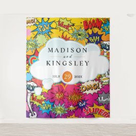 Tapiz Arte Pop Comic 💥🎨 Boda Graffiti