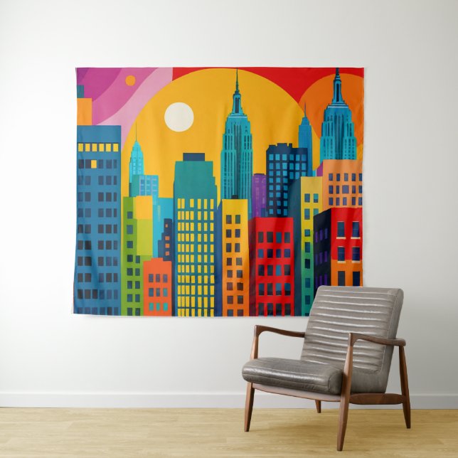 Tapiz Arte Pop de Nueva York (In situ (horizontal))