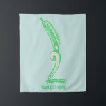 Tapiz Arte pop de pluma verde de medio tono<br><div class="desc">Un ilustracion personalizado de un bolígrafo verde dibujando medias tonalidades. El bolígrafo dice medio tono. Un diseño para todo aquel que ame el poster de estilo retro y el arte cómico.</div>