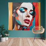 Tapiz Arte pop femenino llorando<br><div class="desc">Trae un toque de emoción sorprendente y color vibrante a tus paredes con este fascinante tapiz de arte pop. Esta obra de arte combina la intensidad cruda de la emoción con la audacia del estilo del arte pop. Esta pieza, representada en una paleta de colores vivos y llamativos, no es...</div>