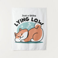 Arte Shiba Inu relajado: Solo un Shiba bajo tierra