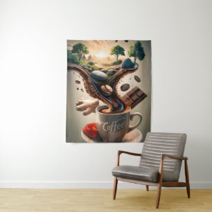 Tapiz Arte surrealista de vapor para café