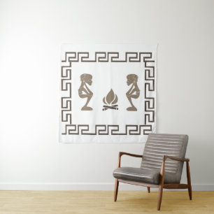 Tapiz Arte tribal africano abstracto