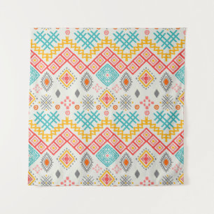 Tapiz Arte tribal: huella geométrica boho.