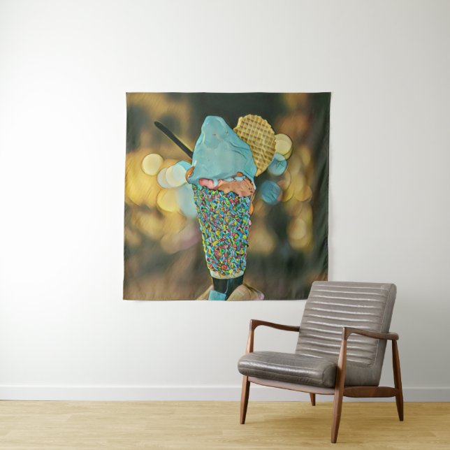 Tapiz Arte vintage de helado (In situ)