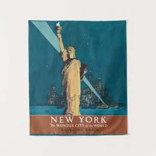 Tapiz Arte Vintage de la Estatua de la Libertad de Nueva