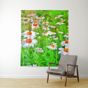 Tapiz Artistic Bright and Colorful Pop Art Daisies v1 z.