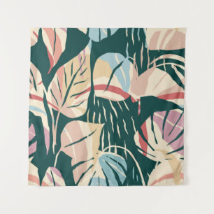 Tapiz Artistic seamless pattern with abstract leaves. Mo