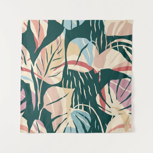 Tapiz Artistic seamless pattern with abstract leaves. Mo (Anverso)