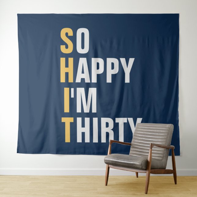 Tapiz Así que feliz soy la bandera de 30 años (In situ (horizontal))