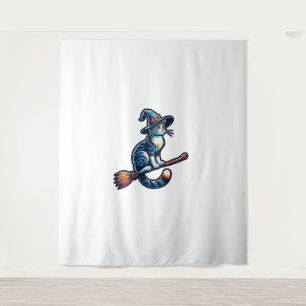 Tapiz Asistente para gatos Halloween Bruja Mystical Cat